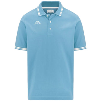 Polo azzurra da uomo con logo ricamato Kappa Maltax 5 MSS, Abbigliamento Sport, SKU a721500023, Immagine 0